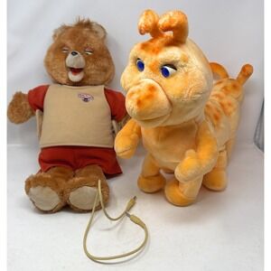 Vintage Teddy Ruxpin & Grubby Dolls Set 1984 85 NOT WORKING READ